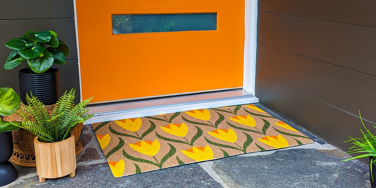 Midcentury Modern Front Door Mat Geometric Entry Mat With 