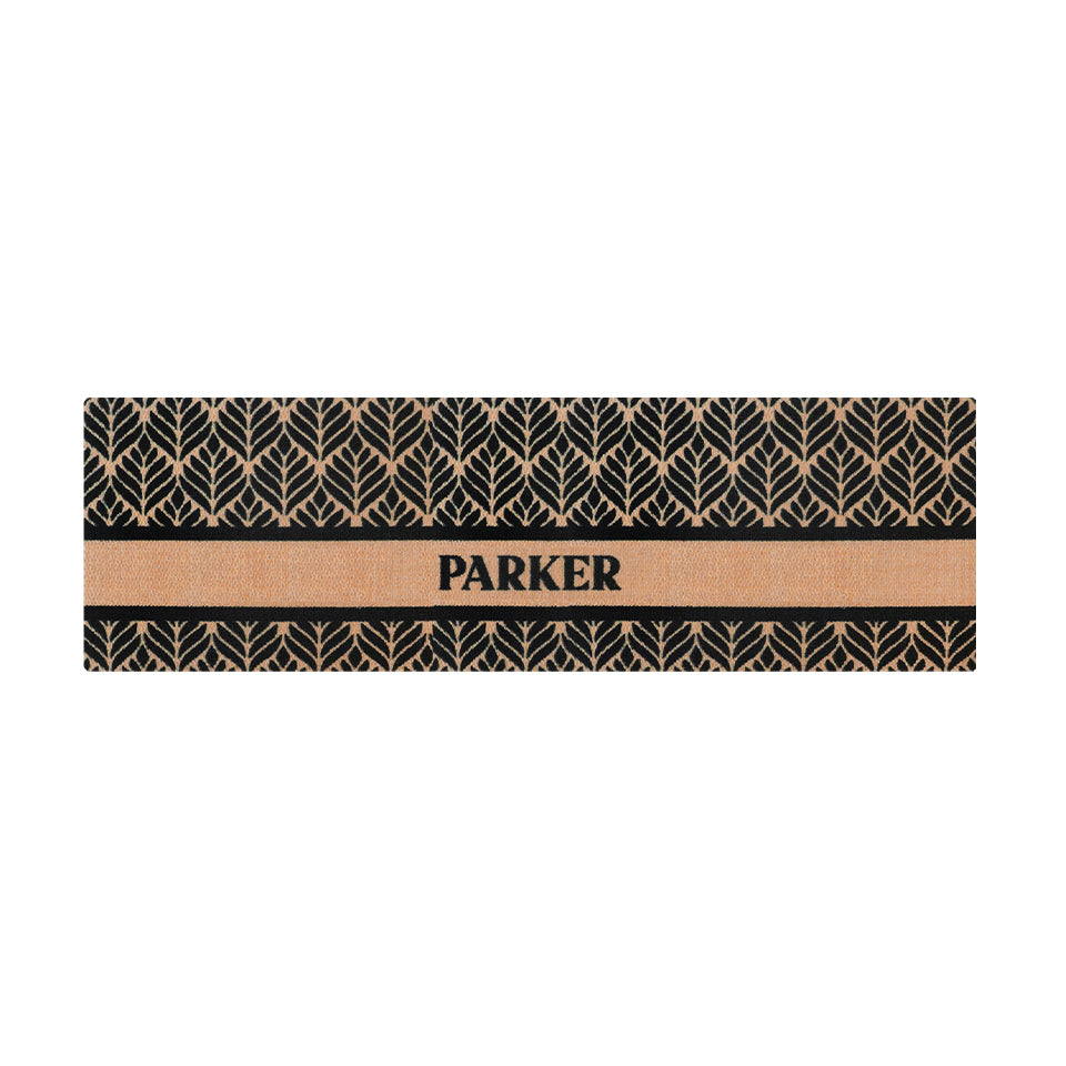 Neighburly Botanical Personalized doormat shown in larger double door doormat size.