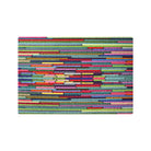 single door size dutch fields doormat with colorful horizontal lines design