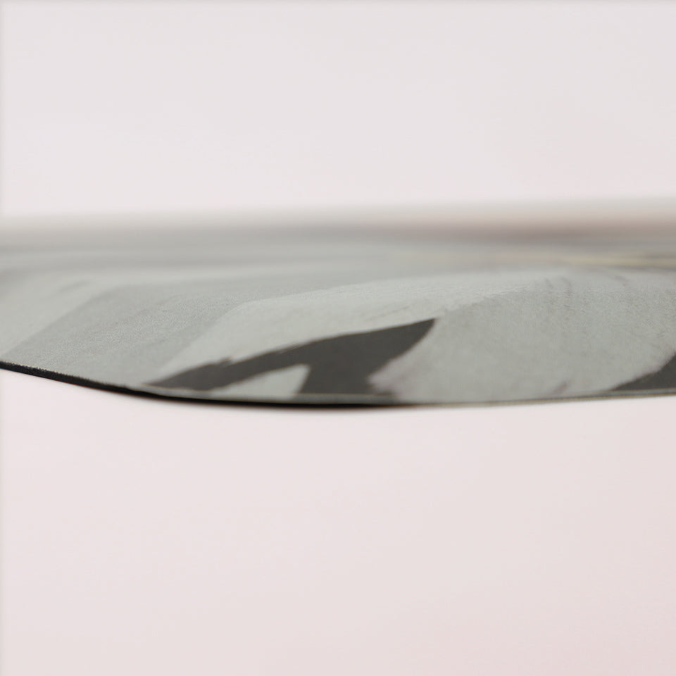 Detailed image of the deluxe anti-fatigue Happy Feet mat. Close-up of Abstract Floral’s isolated corner, featuring the Midnight Bloom pattern on a white background.