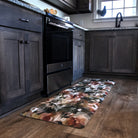 Happy Feet anti-fatigue runner mat, Vintage Boutique design of abstract flower petals