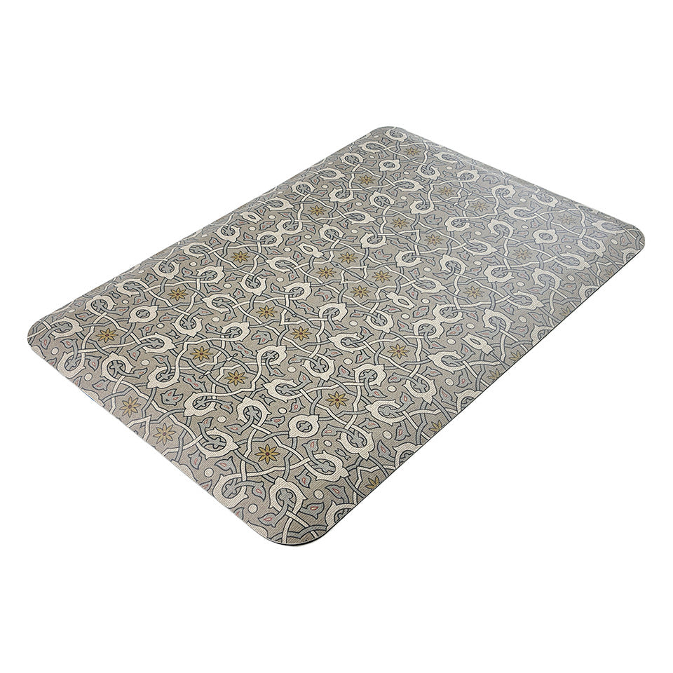 Happy Feet’s Ancient Arabesque anti-fatigue small mat with a symmetrical design.