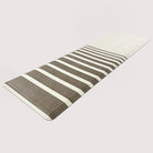 beautiful comfort runner with cream colored background with dark beige/light brown stripes in different sizes.