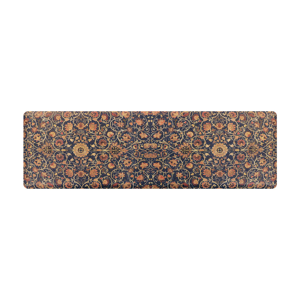 Happy Feet anti-fatigue runner mat featuring a lovely ornate floral pattern on a wipeable surface