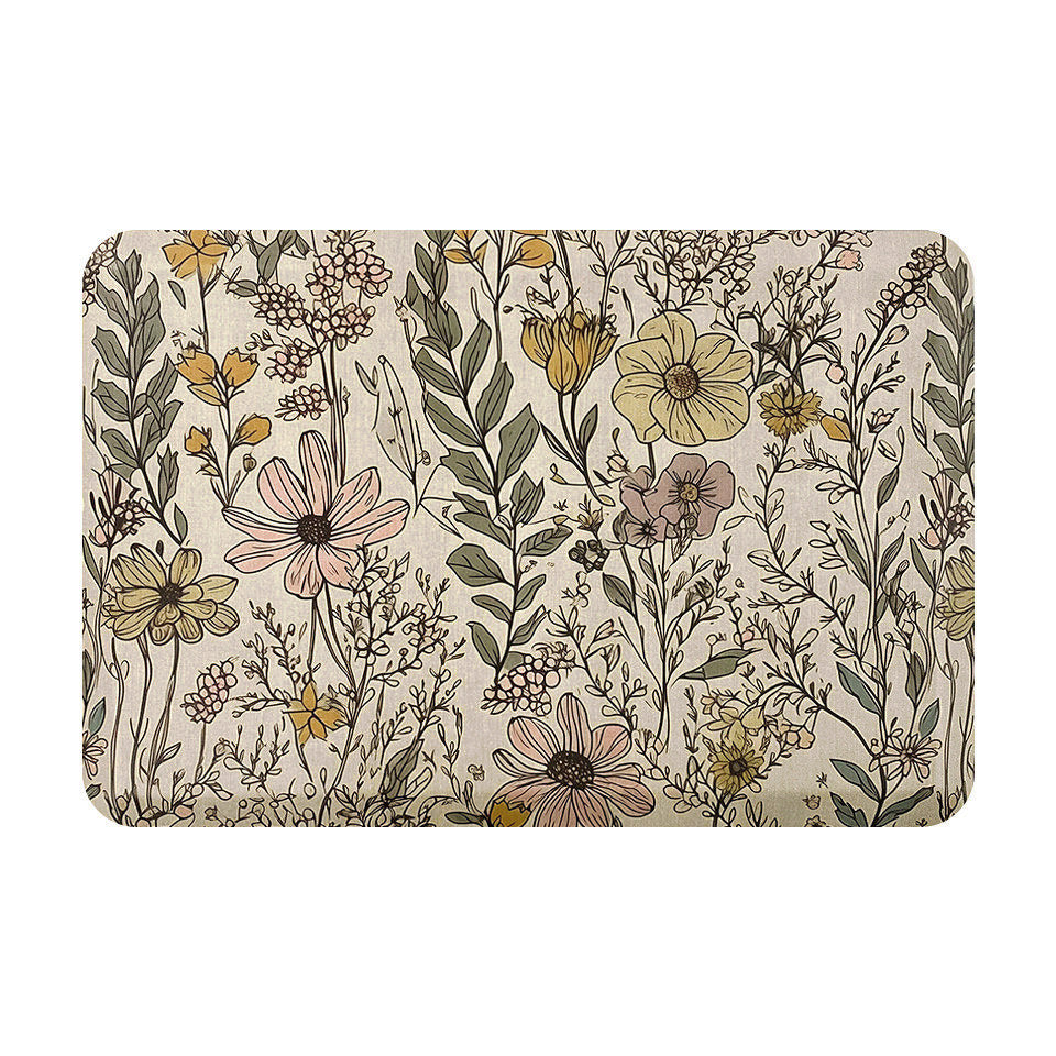 Overhead image of Happy Feet's Wildflowers mat.