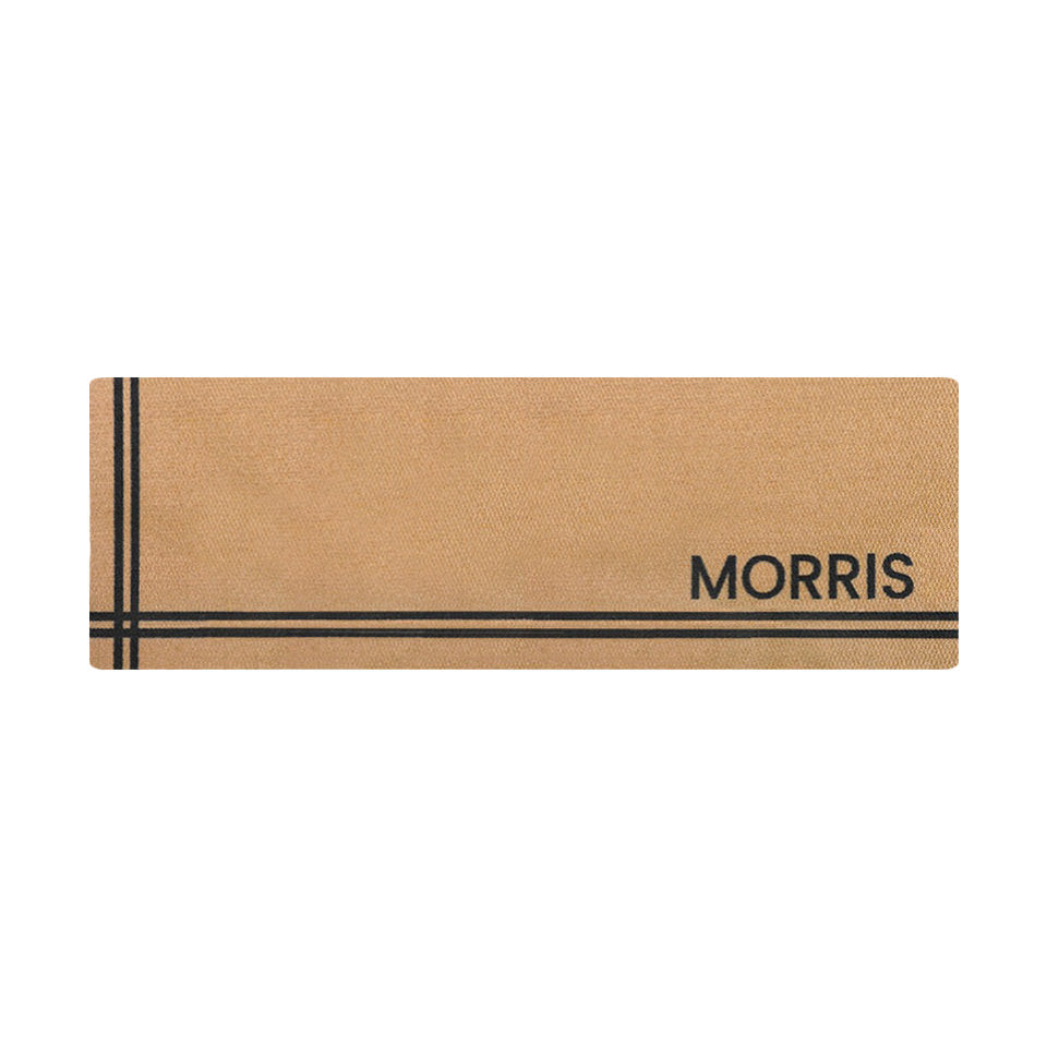 The Neighburly Hashtag Personalized doormat shown in the large double doormat size featuring your last name or house number.