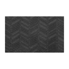 Chevron patterned dark grey doormat with bi-level non shedding material