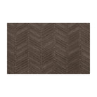 Greige doormat with chevron bi level pattern