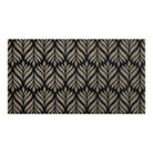 Maxcent Botanica area mat in Space Grey, medium size – features a repeating gray leaf pattern over a solid black background. The soft carpeted surface adds comfort and style, while the non-slip rubber backing provides reliable grip on hard floors.