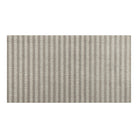 Maxcent Classic Stripe mat in a medium size, featuring alternating light beige and grey vertical stripes. The clean, simple pattern offers a modern, neutral look suitable for various spaces like kitchens, hallways, or bathrooms.