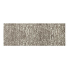 Maxcent runner-size floor mat in Stone Weave design, showcasing a contemporary grid-like pattern of layered light and dark brown lines on a warm neutral background—perfect for hallways, kitchens, or entryways as a hybrid rug, carpet, and mat