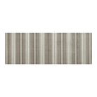 Maxcent Ticking Stripes mat in runner size, showcasing a balanced beige and brown palette with vertical cream stripes for a timeless, tailored look.