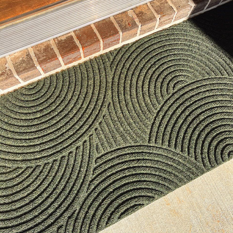 WaterHog Luxe Put Your Records On circular geometric surface that eco-friendly, low-profile, and made in the USA.