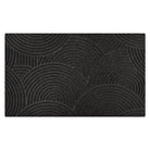WaterHog Luxe Put Your Records On circular geometric patterned graphite doormat in large.