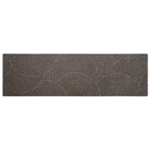 Overhead of WaterHog Luxe's Put Your Records On door mat in the size double door, featuring a water-resistant, greige colored surface.