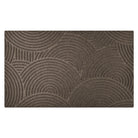 WaterHog Luxe Put Your Records On circular geometric patterned greige doormat in large.