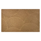 WaterHog Luxe Put Your Records On circular geometric patterned wheat doormat in large.