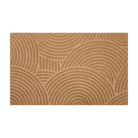Wheat colored circular geometric bi-level doormat for single door