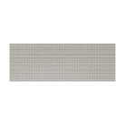 Boucle Weave mat as a medium runner with a boucle linear pattern in white and cream on a beige background.