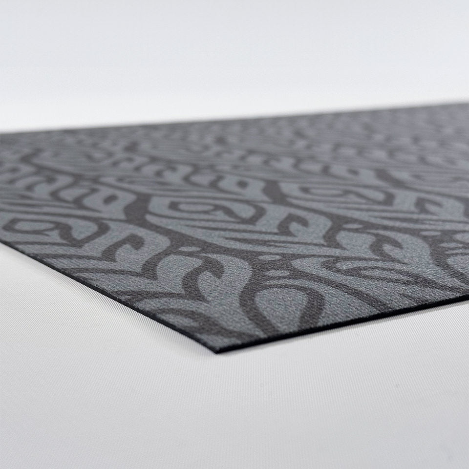 Corner angle image of low-profile Un-Rug Color Washed Quill constructed with rubber backing for minimal movement.