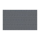 Overhead of Un-Rug Color Washed Quill mat in size medium. Repetitive design in a blue color pallet