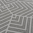Surface detail imaged of Diamond Deco's geometrical pattern on a soft knit surface that is machine washable.