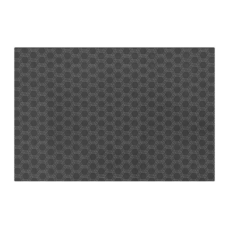 Overhead shot of Urbane Bronze large mat honeycomb design in shiitake tan printed; low profile washable indoor floor mat