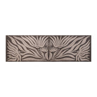 Runner MCM funky abstract floral with urbane bronze background and shiitake tan flowers on low profile washable floor mat
