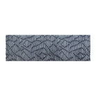 Sea salt organic line abstract on dark storm cloud blue background, low profile machine washable indoor floor mat size runner
