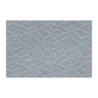 Storm cloud grey blue organic line abstract on sea salt blue background, low profile, washable indoor floor mat size large