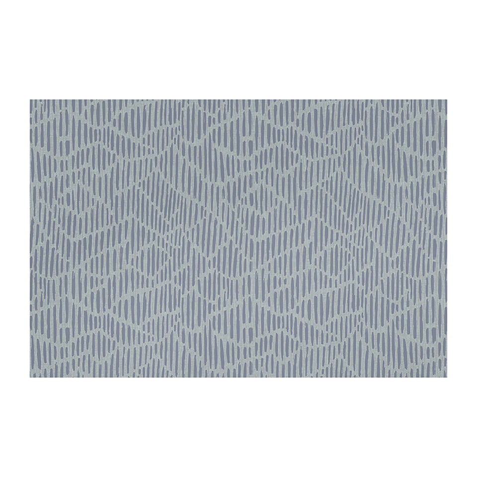 Storm cloud grey blue organic line abstract on sea salt blue background, low profile, washable indoor floor mat size large