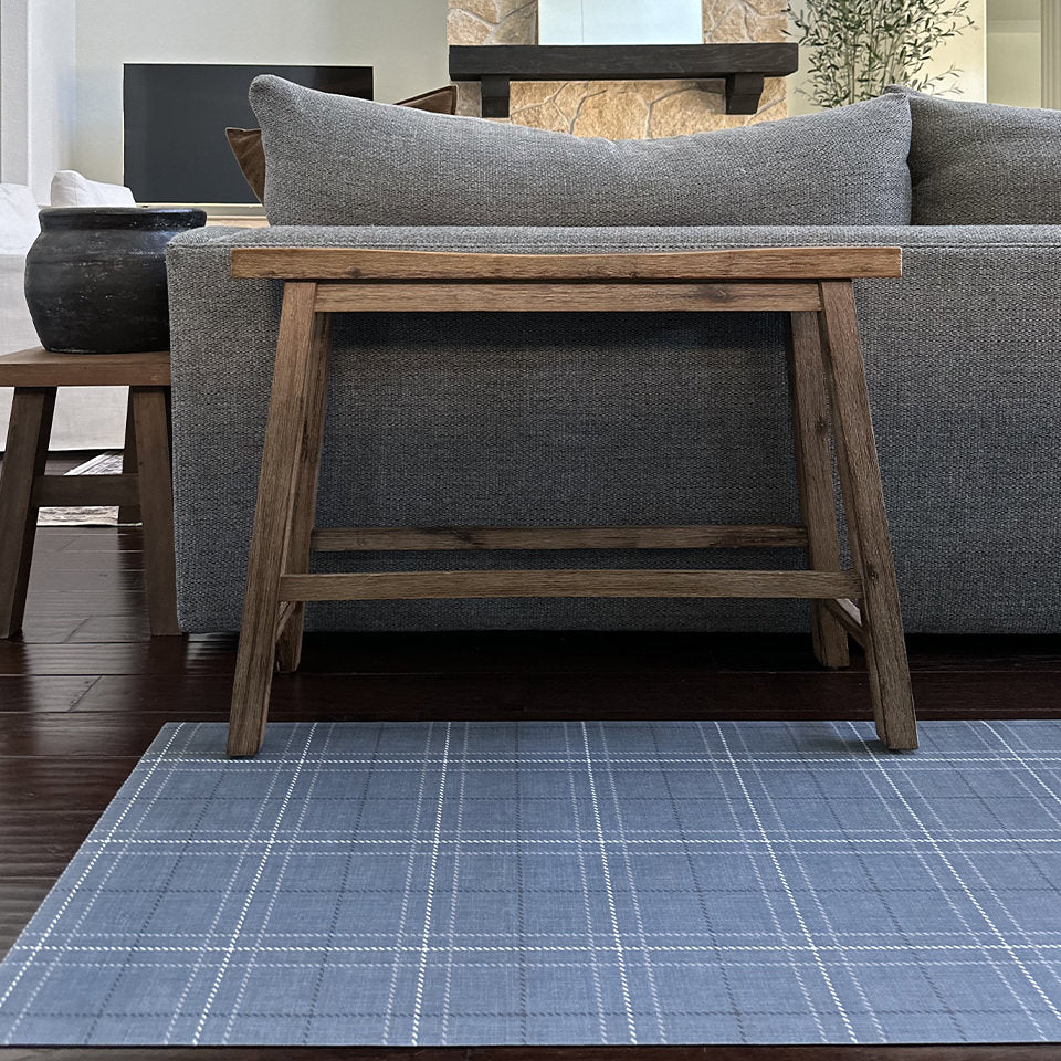 Un-Rug Oslo Plaid as a foyer mat for its low-profile and fully rubber backed construction.