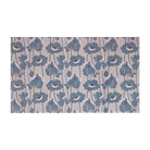 Beautiful mat with neutral light beige (shiitake) base with poppy flowers in medium grey/blue (storm cloud) shade; medium