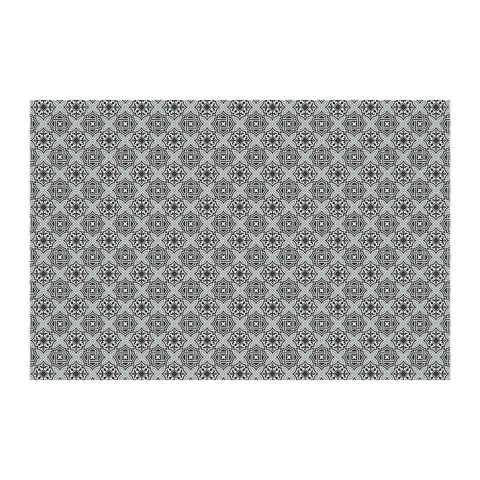 beautiful Un-Rug in classic Porto geometric architectural design; size large