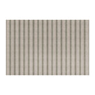 Large sized rectangular mat with beige (shiitake) and green vertical stripes