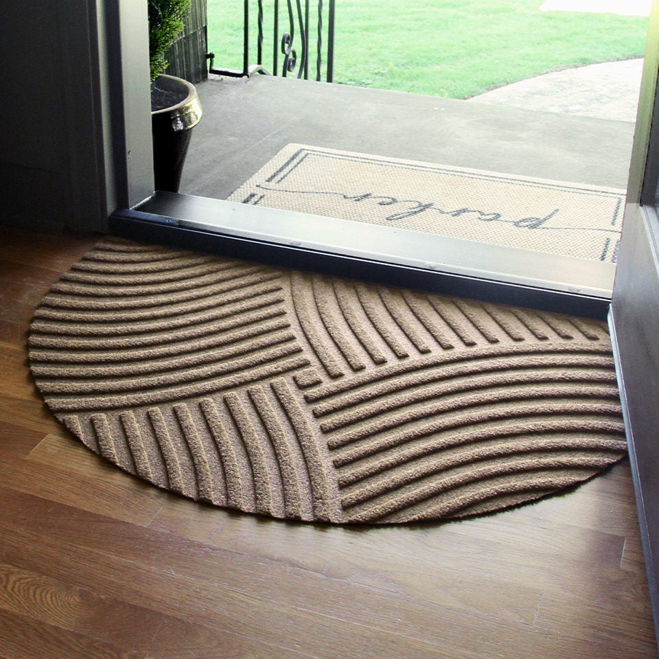 Beautiful half round WaterHog Luxe Heartland mat made for entrance protection.
