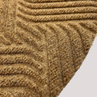 Surface detail image of Heymaker’s bi-level linear design and eco-friendly fabric construction in wheat.