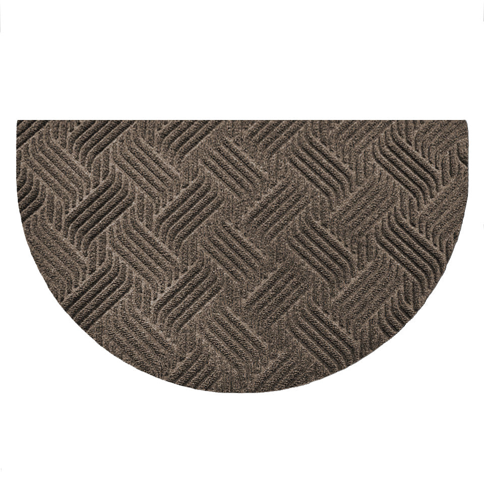WaterHog Luxe all-weather Heymaker doormat in the classic basketweave pattern in greige.