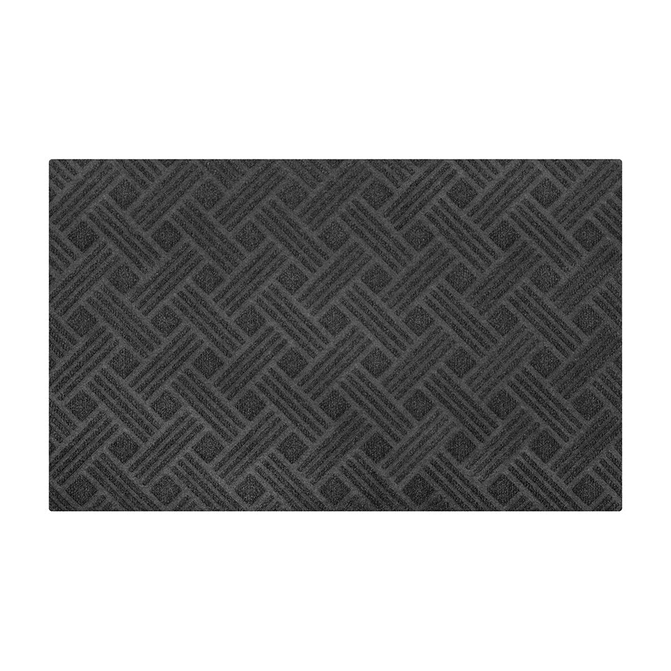 WaterHog Luxe classic thatch single sized doormat in graphite (deep grey)