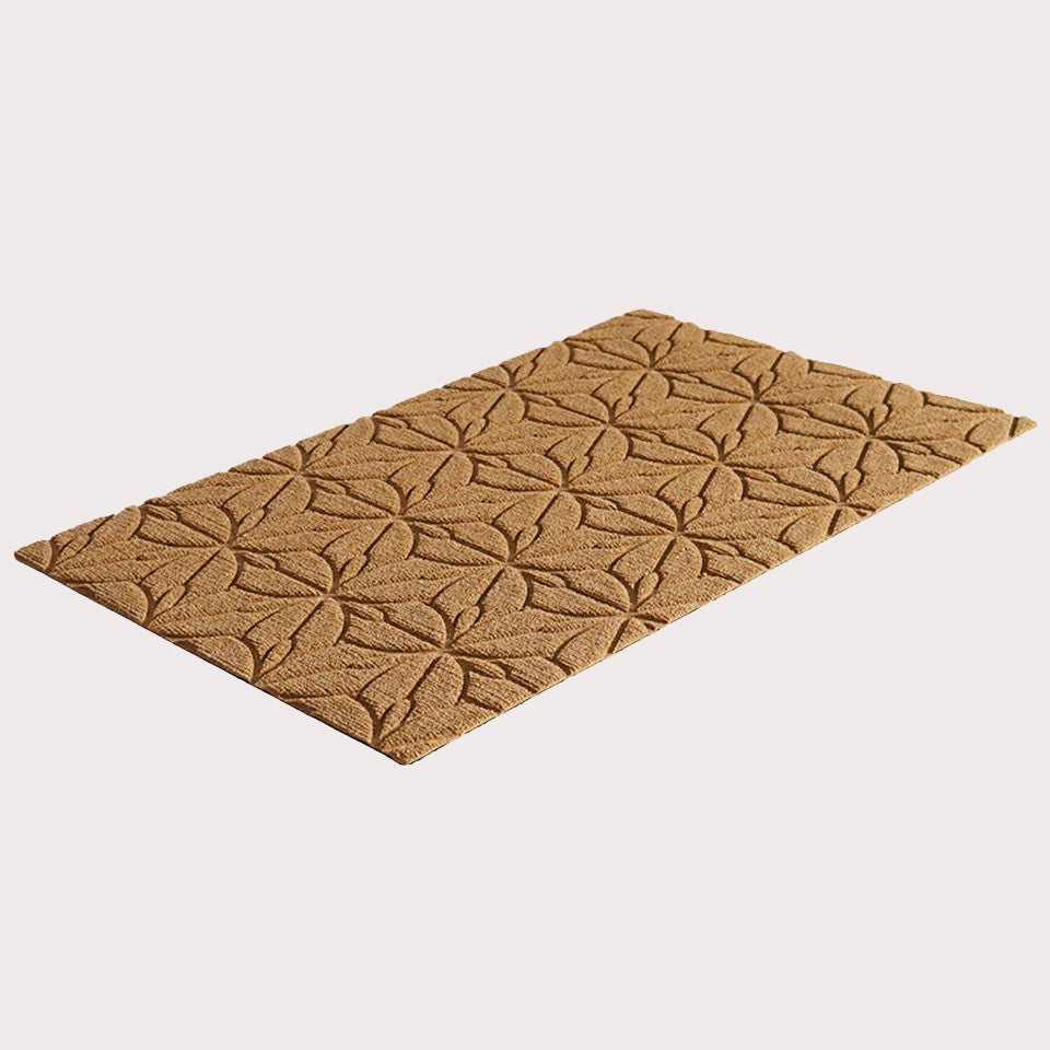 Angled image of the single-door Magnolia mat in the color wheat on a creamy white background.