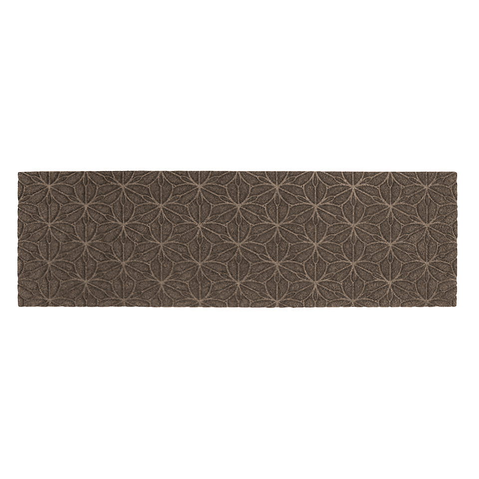 Overhead image of the double-door WaterHog Luxe mat in the floral Magnolia pattern and greige color, consisting of a chalky grey with beige undertones.