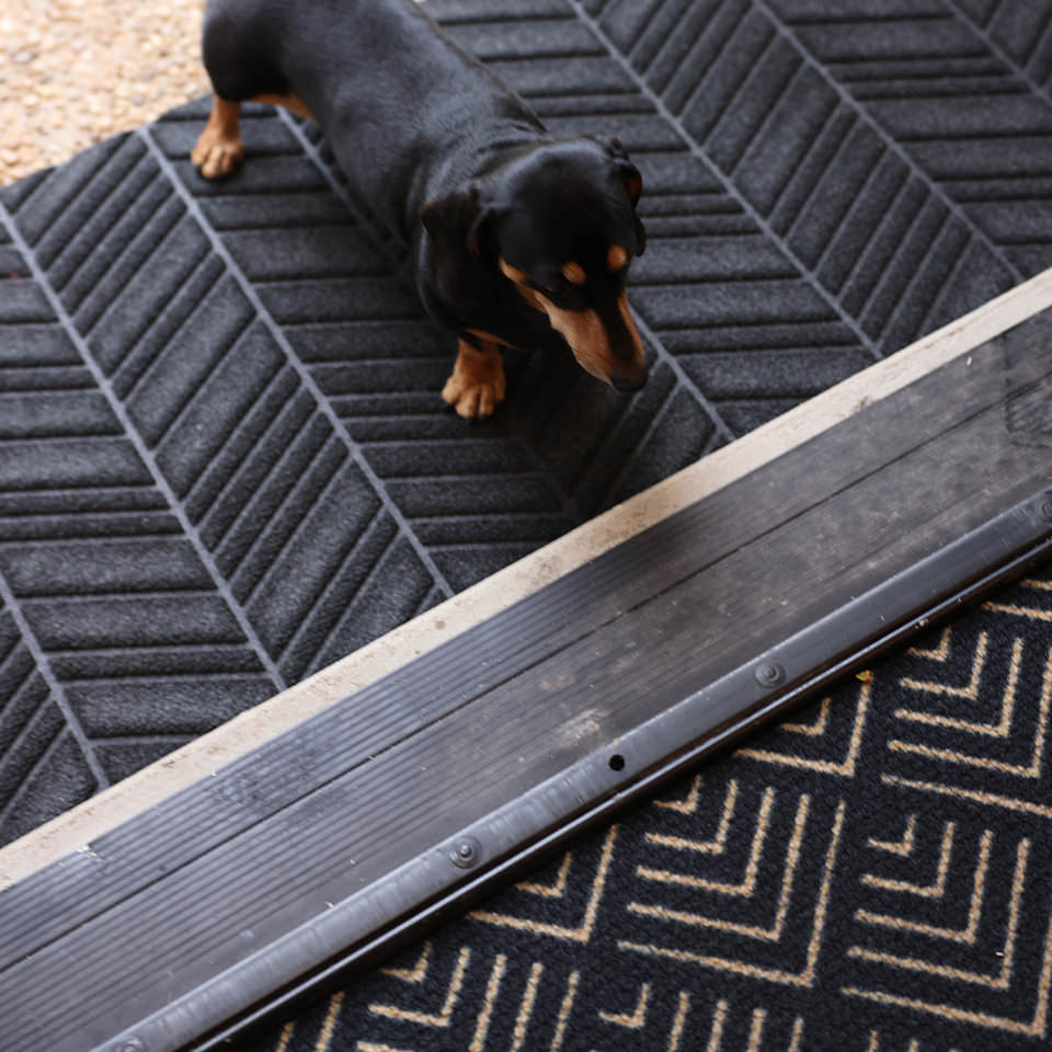 WaterHog Luxe combined with Neighburly door mats makes the ultimate scraping/wiping duo.