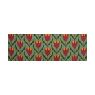 isolated image of buttercups double sized doormat in green and berry (deep red)