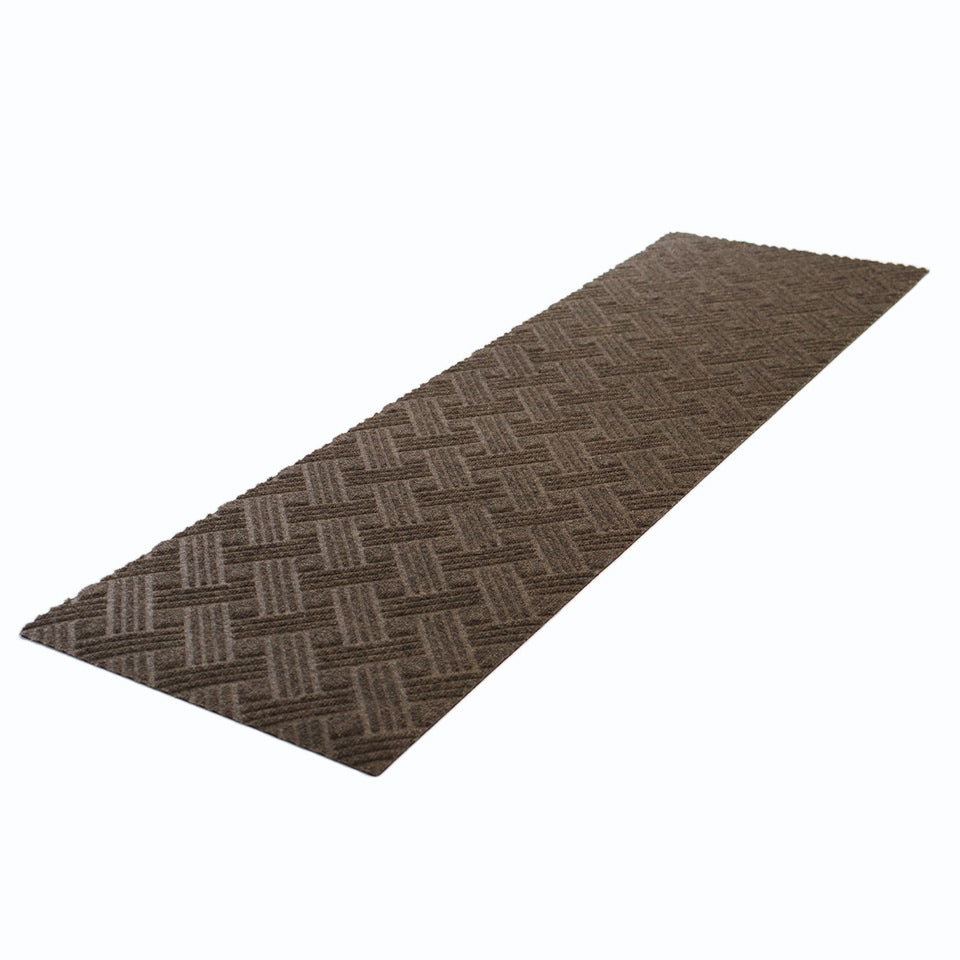 WaterHog Luxe classic thatch angled double doormat in greige