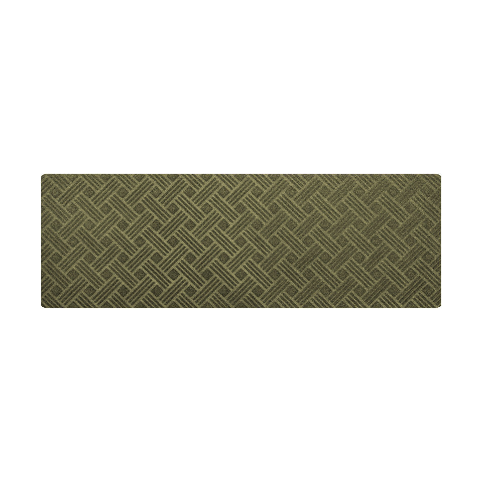double door WaterHog Luxe classic thatch doormat in Olive
