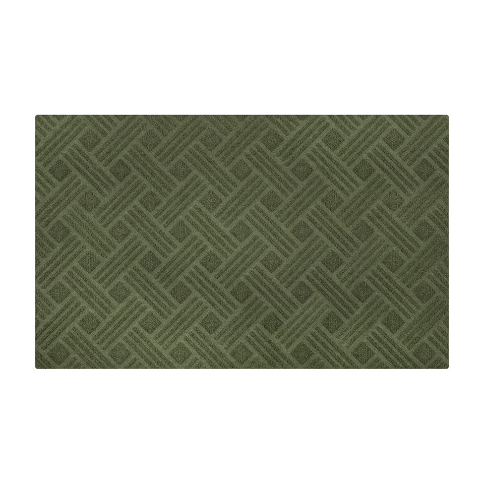 WaterHog Luxe Classic thatch single sized doormat in olive (green)