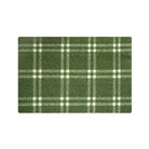 single door classic plaid door mat with green and white plaid design