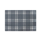 single door classic plaid door mat with grey and white plaid design