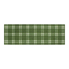 double door classic plaid door mat with green and white plaid design