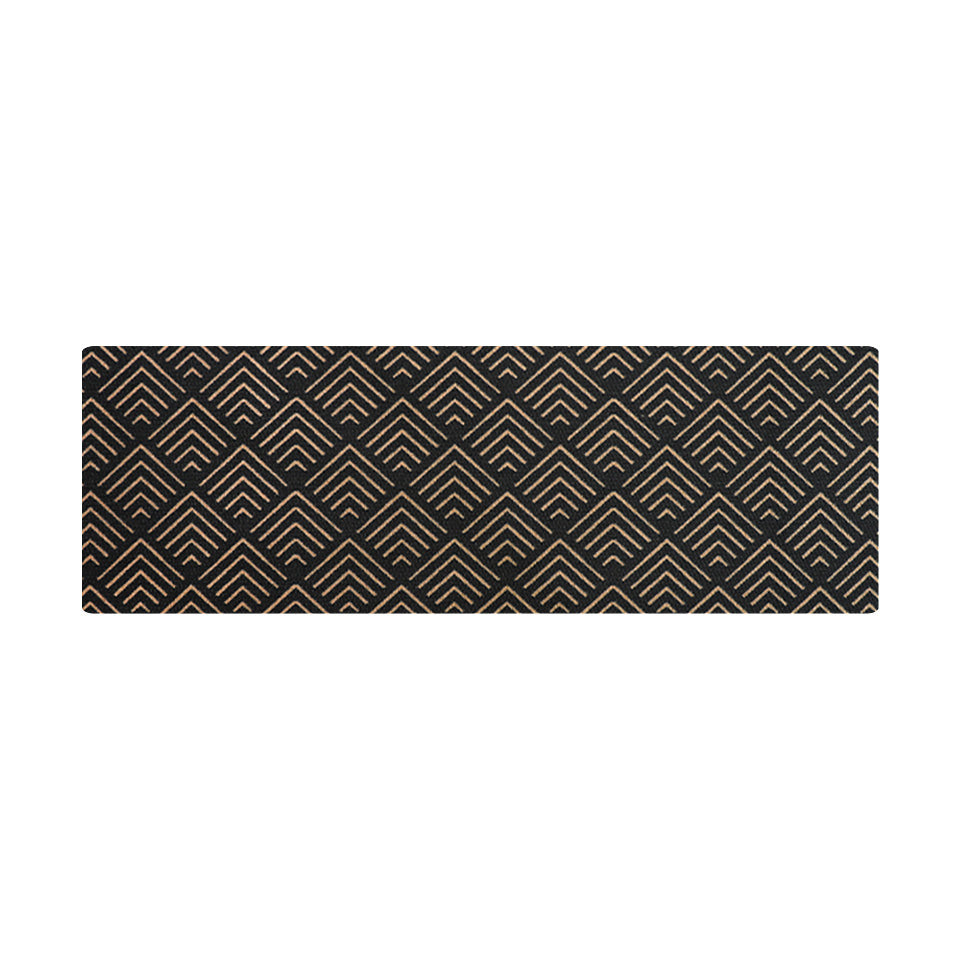 Due North double door size doormat comes in a modern black and brown pattern and is suitable to be used as a stylish doormat or can be placed in the kitchen as a kitchen island mat.